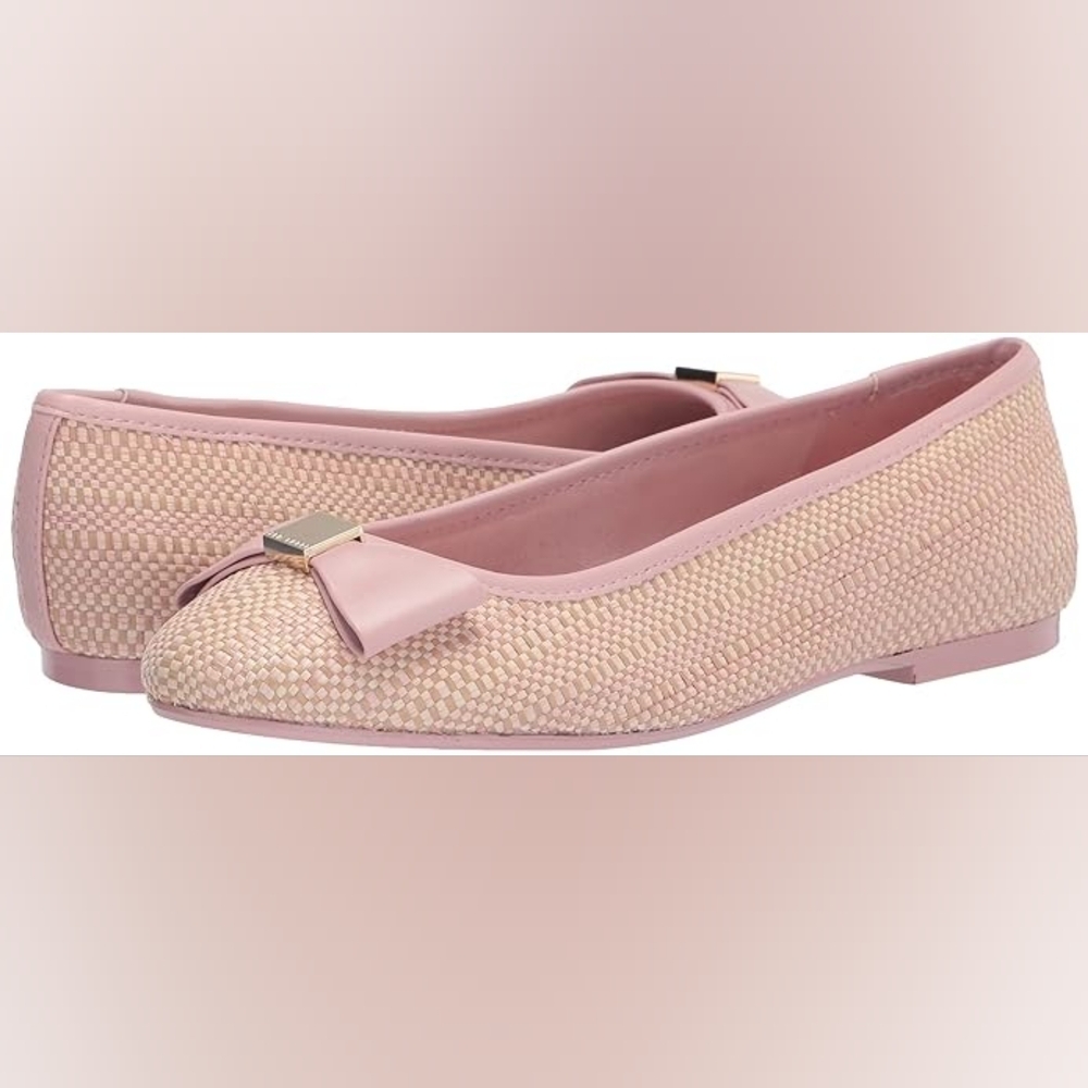 Ted Baker London Sualli Flat Raffia Bow Ballet Flats Size 39